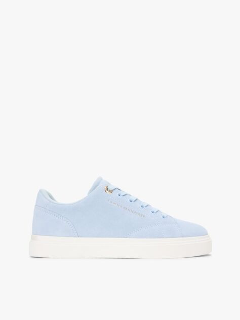 Blue Suede Metallic Logo Cupsole Trainers  Women