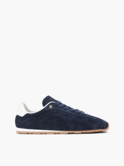 Blue Suede TH Monogram Low Profile Trainers  Women