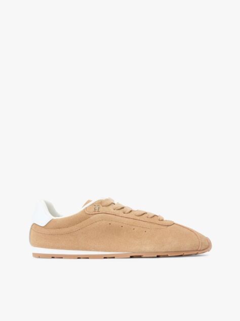 Brown Suede TH Monogram Low Profile Trainers  Women