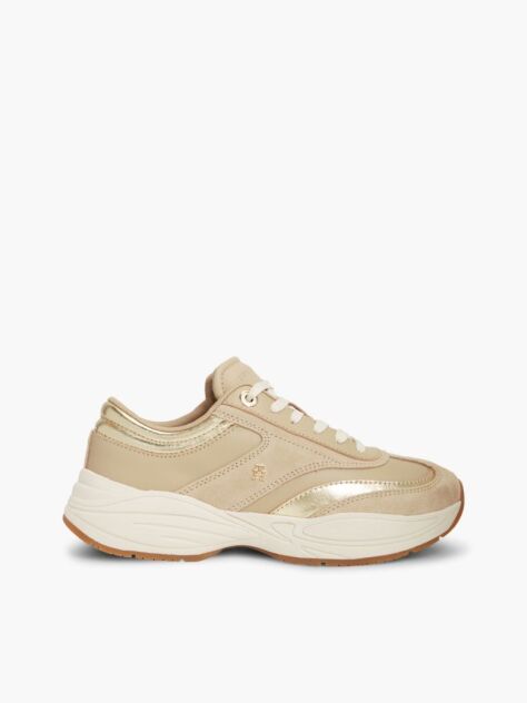 Μπεζ Σουέτ Sneakers Με Μονόγραμμα TH  Γυναίκες