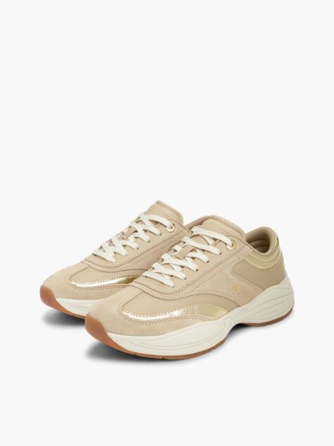Μπεζ Σουέτ Sneakers Με Μονόγραμμα TH  Γυναίκες