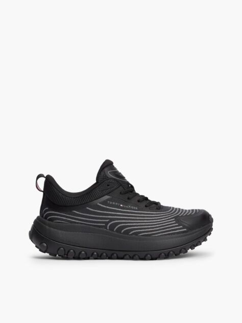 Black Outdoor Jacquard Knit Sneakers  Women