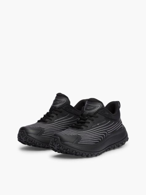 Black Outdoor Jacquard Knit Sneakers  Women