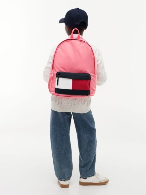 Pink Kids' Essential Signature Colour-Blocked Pocket Backpack  Kids Unisex