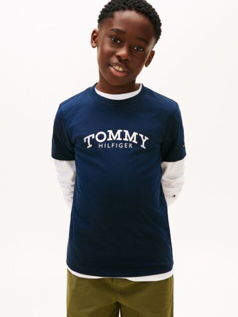 Blue Logo Print T-Shirt  Boys