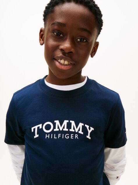 Blue Logo Print T-Shirt  Boys