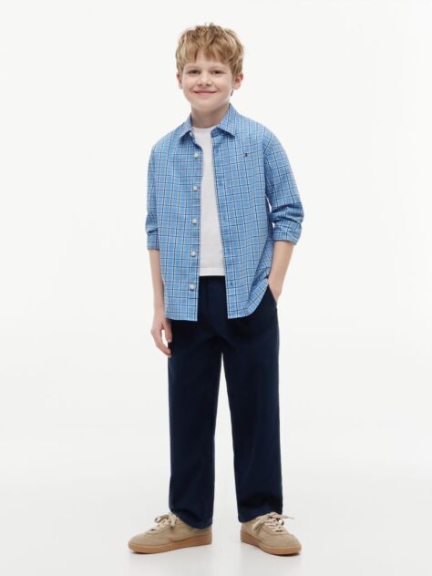 Blue Essential Loose Twill Trousers  Boys