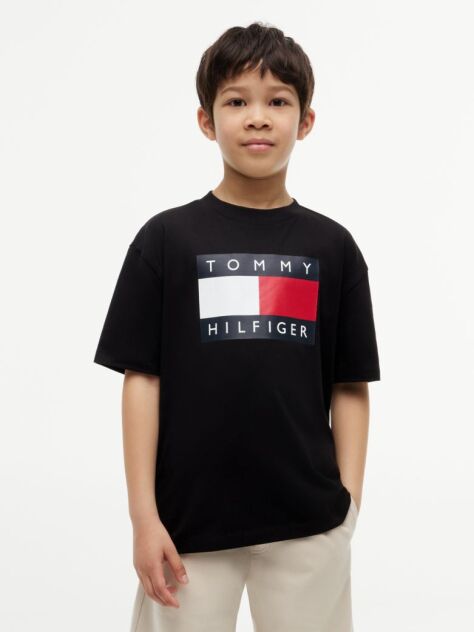 Μαύρο T-Shirt Με Heritage Σημαιάκι  Αγόρια