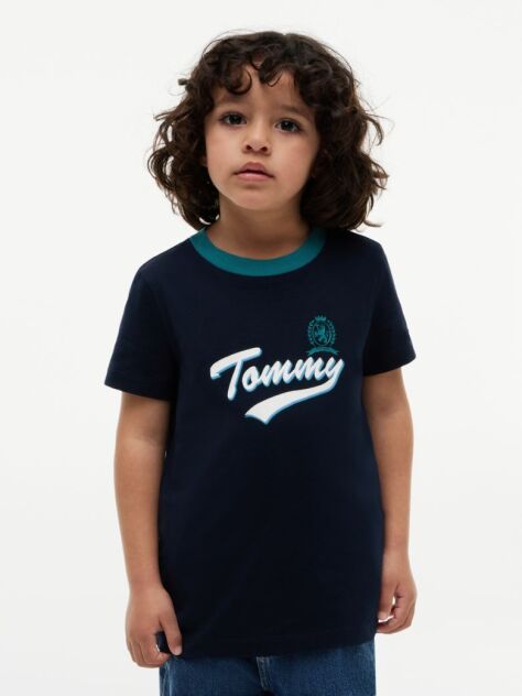 Μπλε Βαμβακερό T-Shirt Με Λογότυπο  Αγόρια