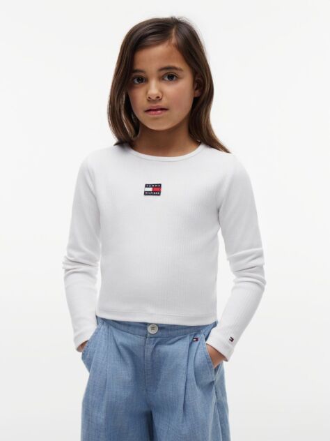 White Heritage Extra Slim Long Sleeve T-Shirt  Girls