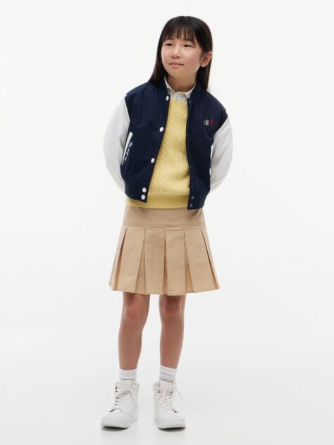 Blue Rhinestone Flag Relaxed Bomber Jacket  Girls