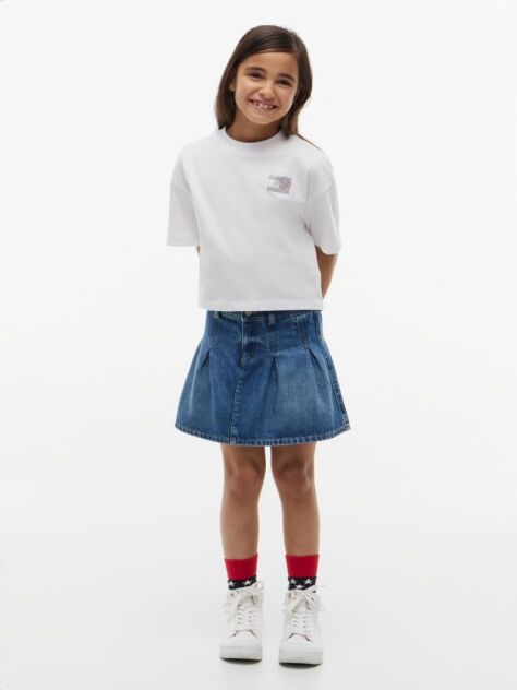 White Rhinestone Jersey T-Shirt  Girls