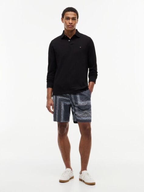 Black 1985 TH Flex Regular Fit Long Sleeve Polo  Men