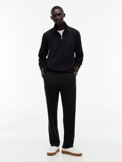 Black Quarter-Zip Intechno Knit Sweatshirt  Men