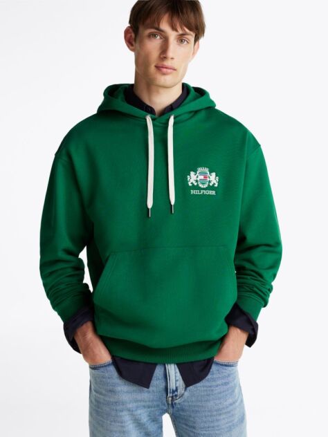 Πράσινο Hoody Με Κεντητό Λογότυπο  Άνδρες
