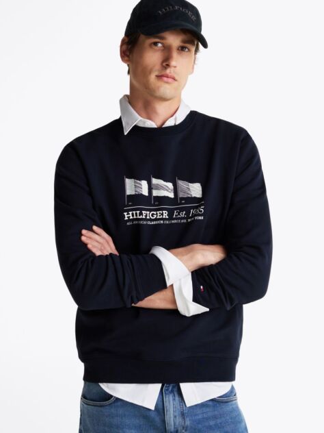 Blue Hilfiger Flags Sweatshirt  Men