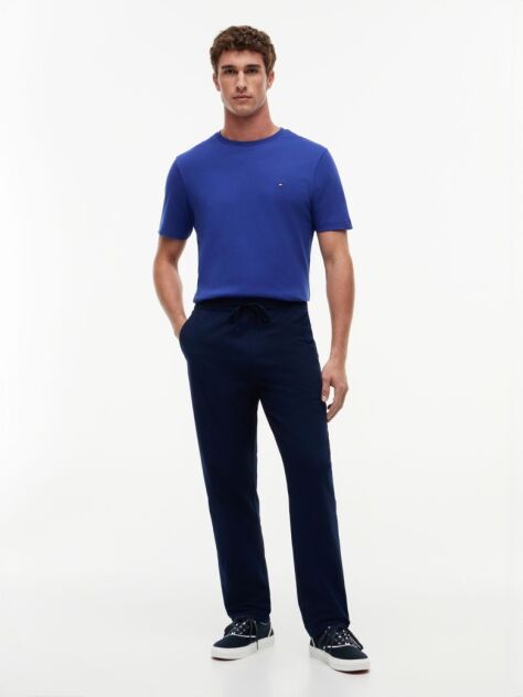 Μπλε Interlock Πλεκτό T-Shirt  Άνδρες