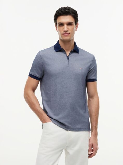 Multi Performance Regular Fit Quarter-Zip Oxford Polo Shirt  Men