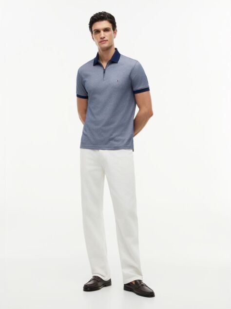 Multi Performance Regular Fit Quarter-Zip Oxford Polo Shirt  Men