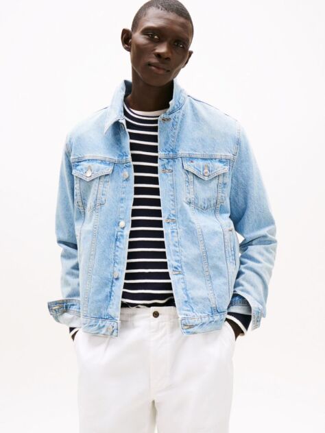 Blue Faded Denim Trucker Jacket  Men