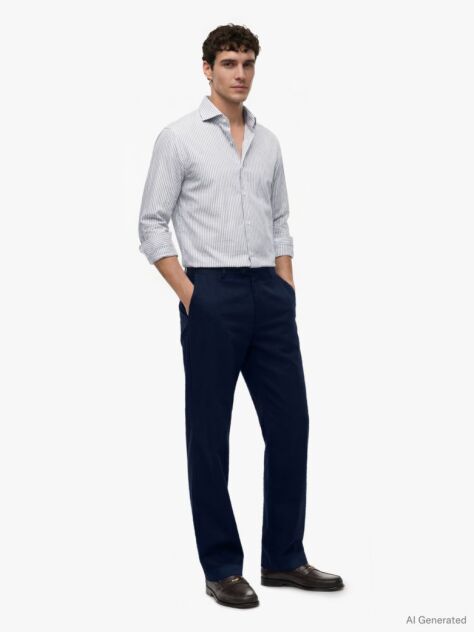 Multi Smart Casual Slim Fit Oxford Shirt  Men