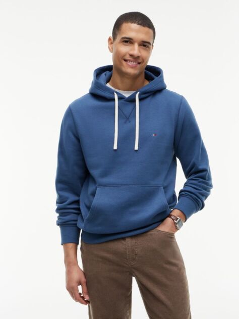 Μπλε Fleece Hoody Με Κεντητή Σημαία  Άνδρες