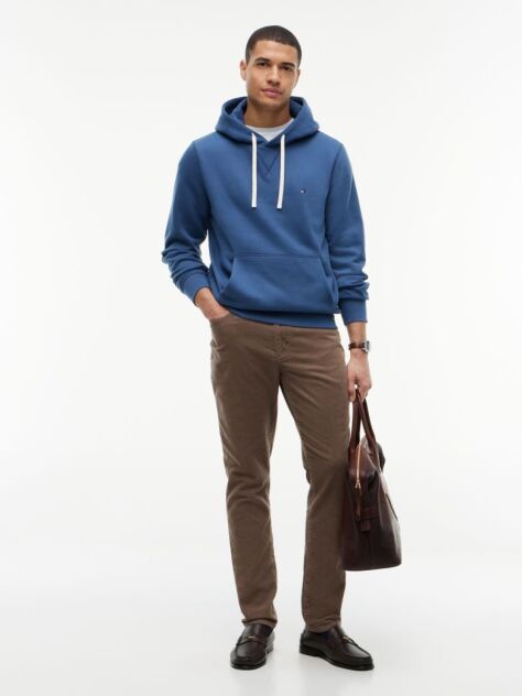 Μπλε Fleece Hoody Με Κεντητή Σημαία  Άνδρες