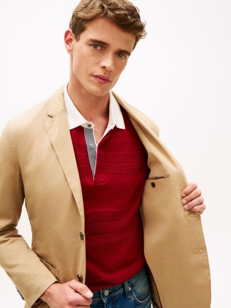 Μπεζ Smart Casual Blazer Σε Κανονική Γραμμή  Άνδρες