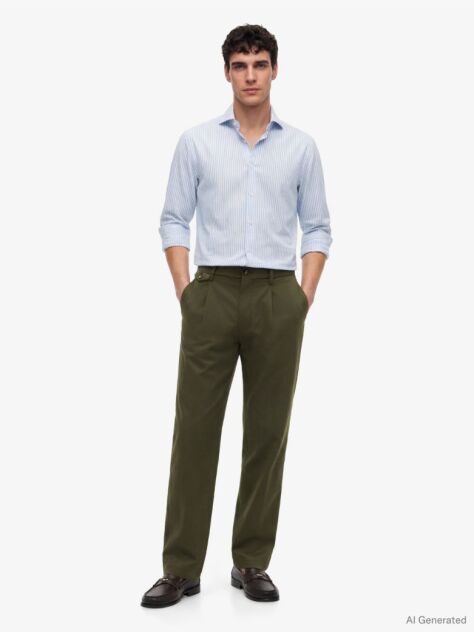 Multi Smart Casual Ριγέ Πουκάμισο Σε Slim Γραμμή  Άνδρες