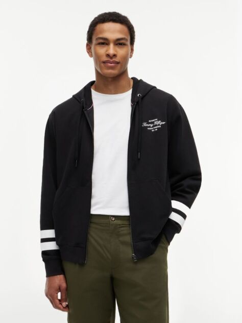 Black Nautical Logo Zip-Thru Hoody  Men