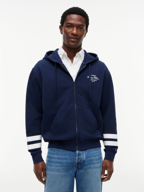 Blue Nautical Logo Zip-Thru Hoody  Men