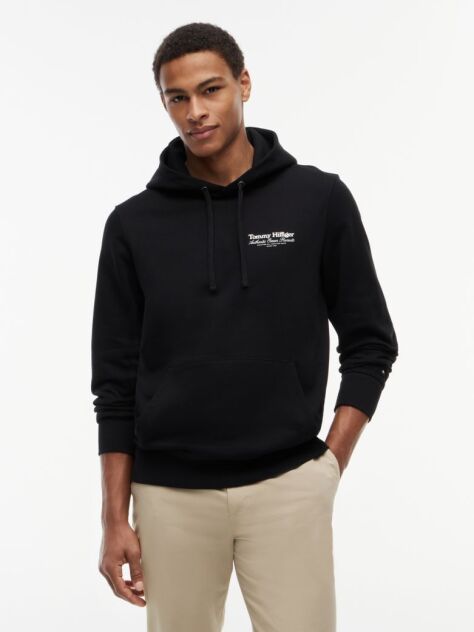 Black Back Graphic Relaxed Terry Hoody  Men