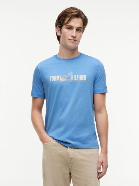 Blue Logo Graphic Jersey T-Shirt  Men