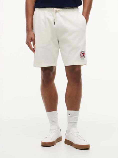 Beige Logo Embroidery Terry Sweat Bermuda Shorts  Men