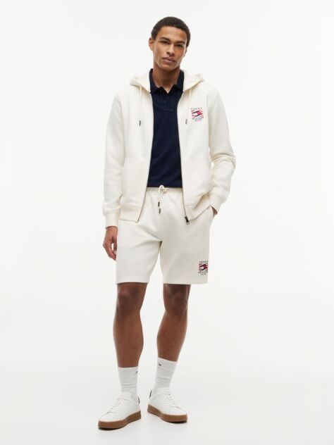 Beige Logo Embroidery Terry Sweat Bermuda Shorts  Men