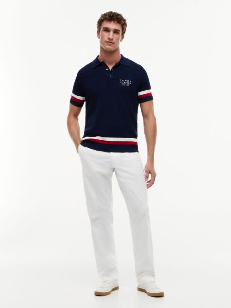 Blue Regular Fit Signature Textured Polo Shirt  Men