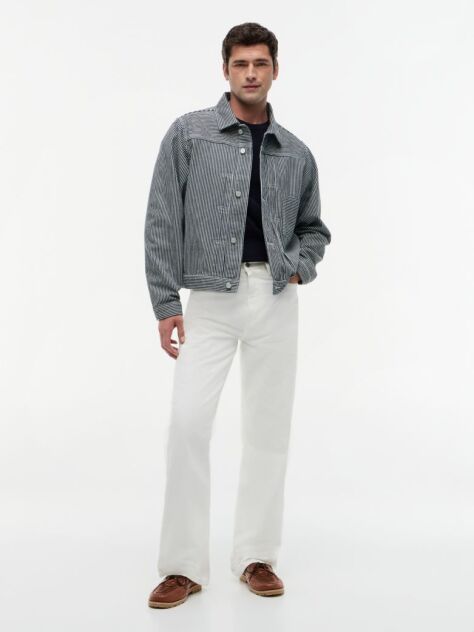 Multi Stripe Denim Jacket  Men