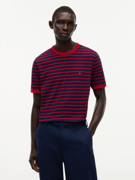 Multi Stripe Textured Jersey T-Shirt  Men