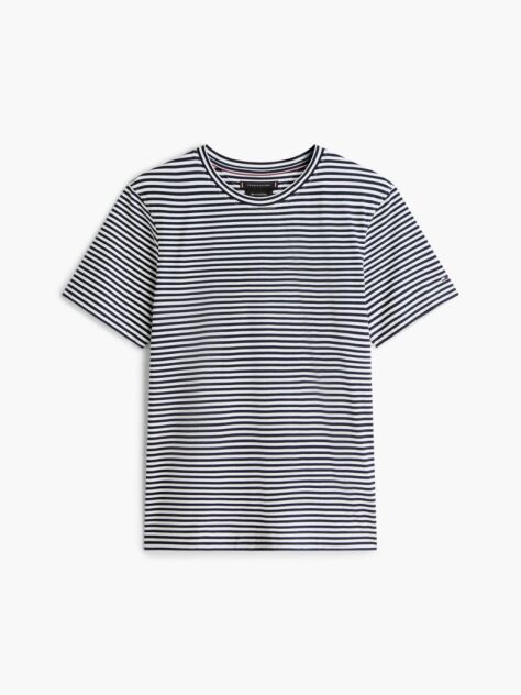 Multi Smart Casual Mercerised Stripe T-Shirt  Men