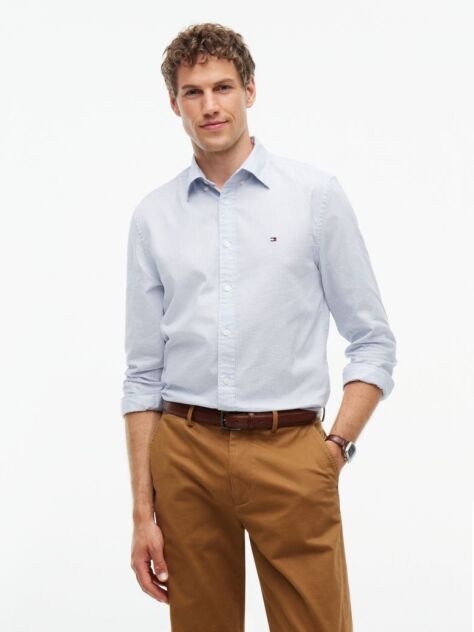 Blue Regular Fit Dobby Button-Down Shirt  Men