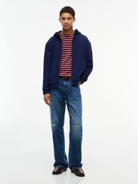 Blue Performance Relaxed Polar Fleece Zip-Thru Hoody  Men