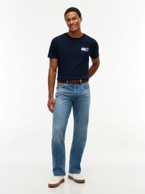 Blue Back Flag Graphic Crew Neck T-Shirt  Men