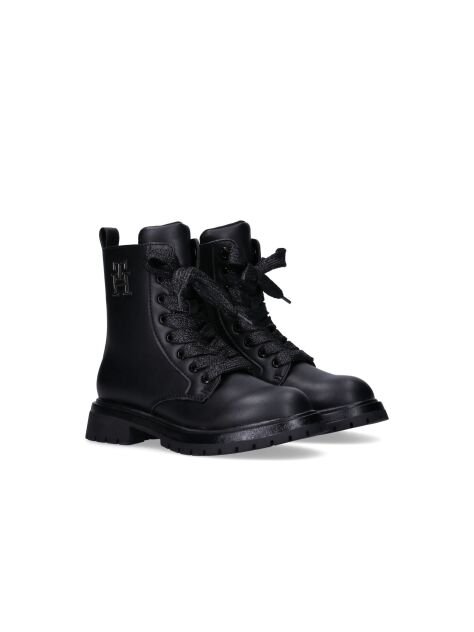 Black Lace-Up Ankle Boots  Girls