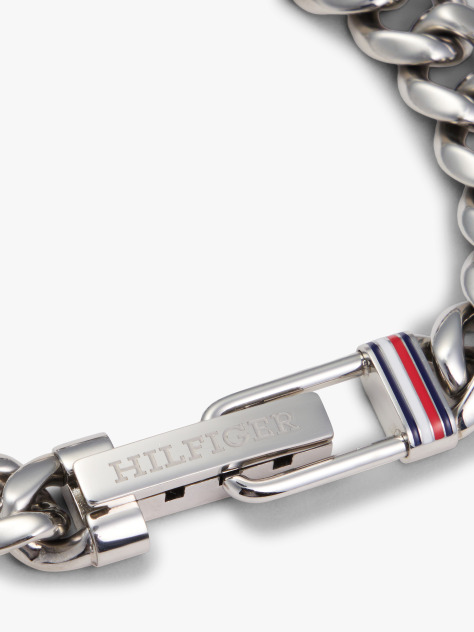Silver Stainless Steel Chain-Link Bracelet  Men