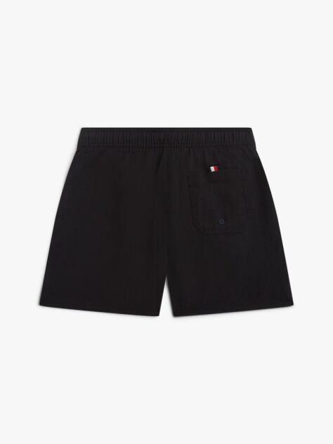 Black Original Logo Embroidery Mid Length Swim Shorts  Boys