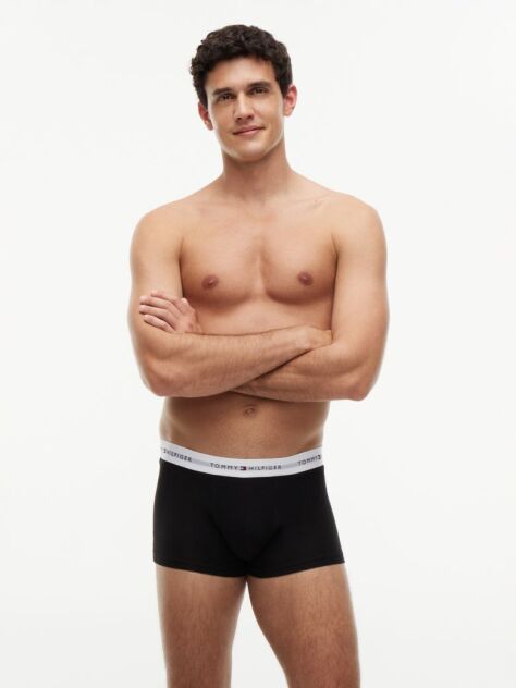 Black 3-Pack Signature Waistband Low Rise Trunks  Men