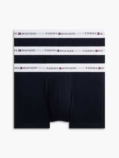 Blue 3-Pack Signature Repeat Logo Waistband Trunks  Men