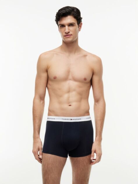 Blue 3-Pack Signature Repeat Logo Waistband Trunks  Men