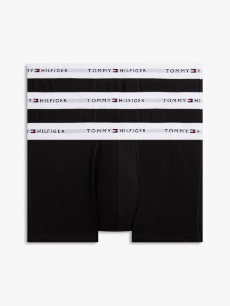 Black 3-Pack Signature Repeat Logo Waistband Trunks  Men