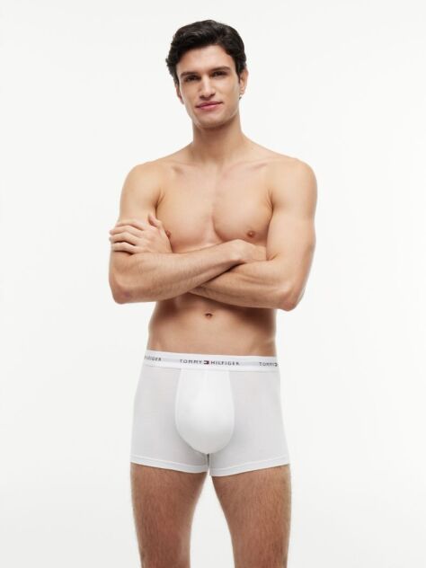 White 3-Pack Signature Repeat Logo Waistband Trunks  Men